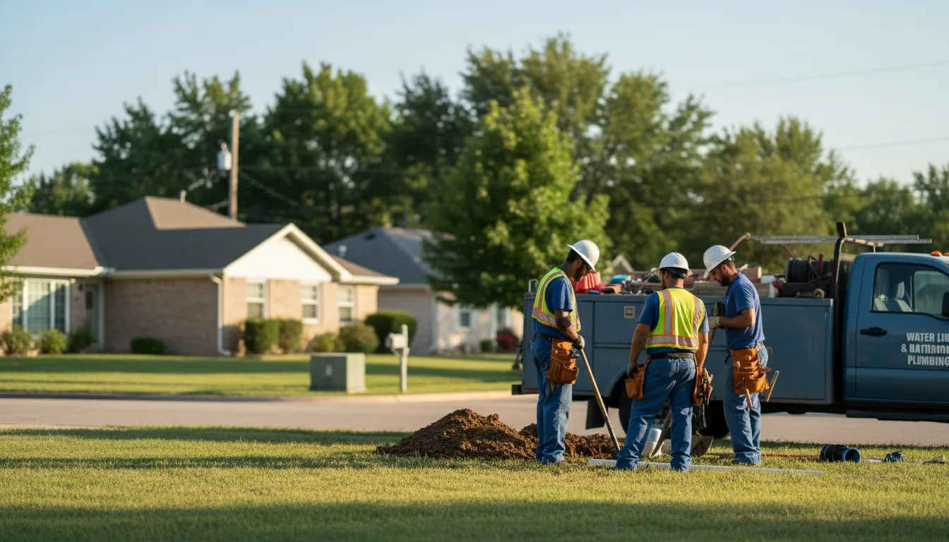 Residential water line and bathroom plumbing service in Wilton, ND
